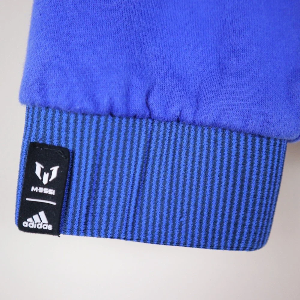 Adidas Lionel Messi Logo Sample Hoodie Soccer Futbol Size M/L‎ 20.5x26.5